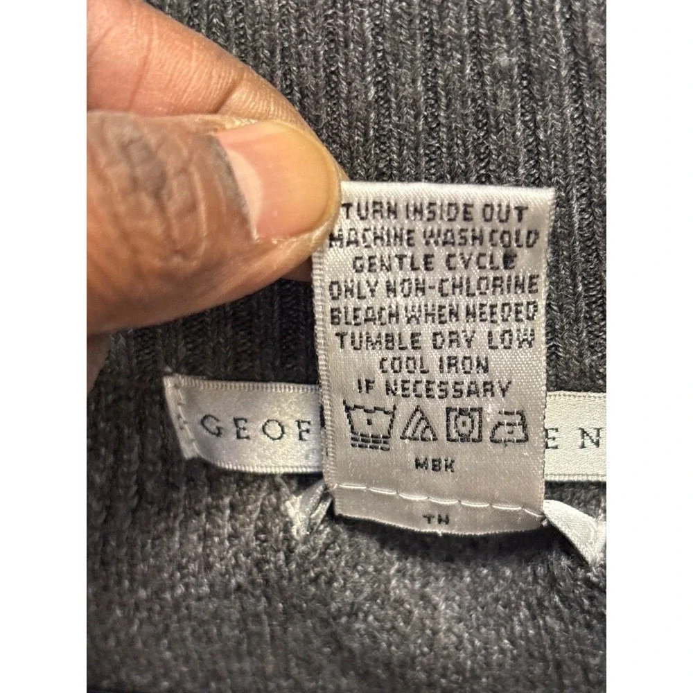 Geoffrey Beene Quarter Zip Sweater Mens Small Gray  Super Soft Knit